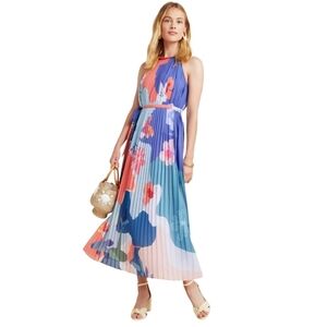 Pankaj & Nidhi‎ Anthropologie Encanta Pleated Dress Size Large